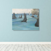 Edouard Manet - Zee Uitzicht, kalkwater Canvas Afdruk (Insitu (Houten vloer))