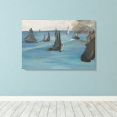 Edouard Manet - Zee Uitzicht, kalkwater Canvas Afdruk (Insitu (Houten vloer))