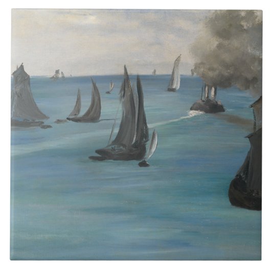 Edouard Manet - Zee Uitzicht, kalkwater Tegeltje (Voorkant)