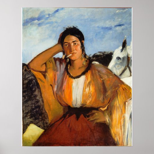 Edouard Manet - zigeuner met een sigaret Poster (Voorkant)