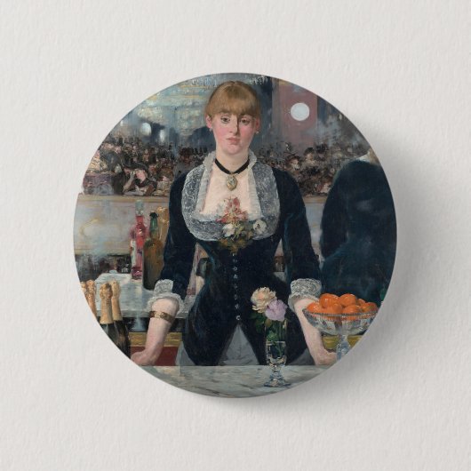 Edouard Manet's A Bar op de Folies-Bergère Ronde Button 5,7 Cm (Voorkant)