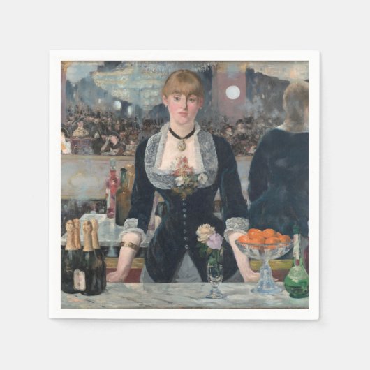 Edouard Manet's A Bar op de Folies-Bergère Servet (Voorkant)