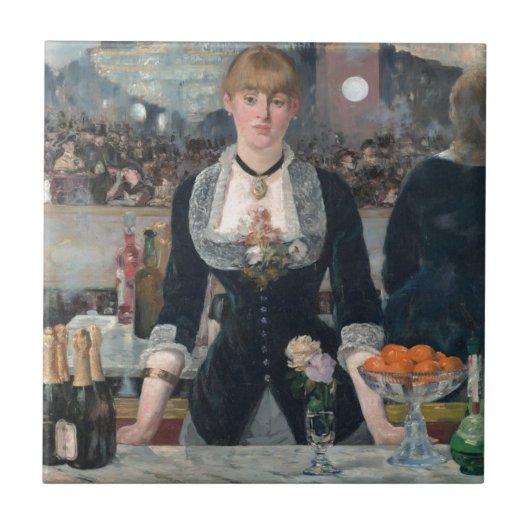 Edouard Manet's A Bar op de Folies-Bergère Tegeltje (Voorkant)