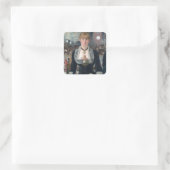 Edouard Manet's A Bar op de Folies-Bergère Vierkante Sticker (Tas)