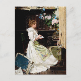 Edouard Mentha - Break van de schilder in studio Briefkaart