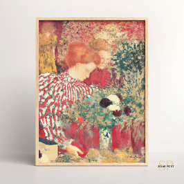 Édouard Vuillard Vrouw in een Gestreepte Jurk Kuns Poster