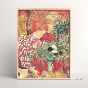 Édouard Vuillard Vrouw in een Gestreepte Jurk Kuns Poster