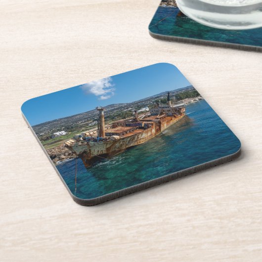 EDRO III schipbreuk Paphos Bier Onderzetter (Linkerzijde)