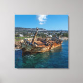 Edro III schipbreuk Paphos, Cyprus Canvas Afdruk (Voorkant)
