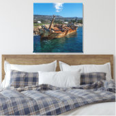 Edro III schipbreuk Paphos, Cyprus Canvas Afdruk (Insitu (Slaapkamer))