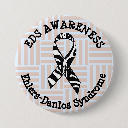 EDS Awareness Ribbon-Button Ronde Button 7,6 Cm (Voorkant)