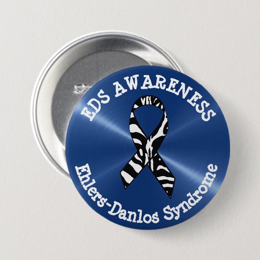 EDS Awareness Ribbon-Button Ronde Button 7,6 Cm (Voorkant /achterkant)