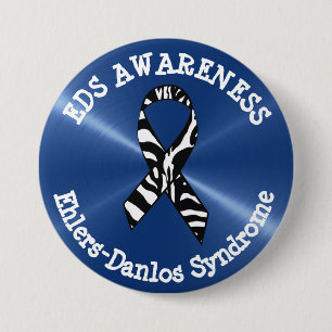 EDS Awareness Ribbon-Button Ronde Button 7,6 Cm