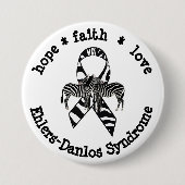EDS Awareness Ribbon Zebras Support Button (Voorkant)
