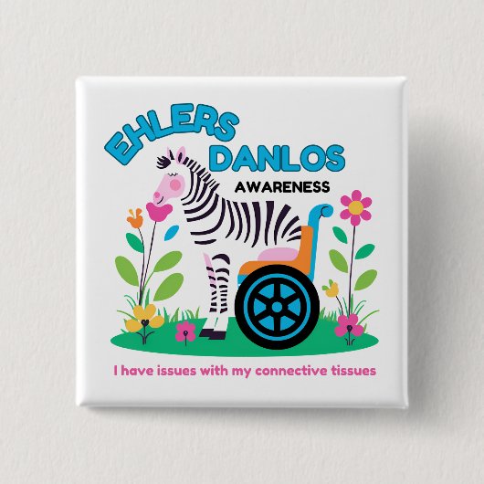 EDS Awareness Zebra Button (Voorkant)