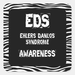 EDS Awareness Zebra Print Vierkante Sticker