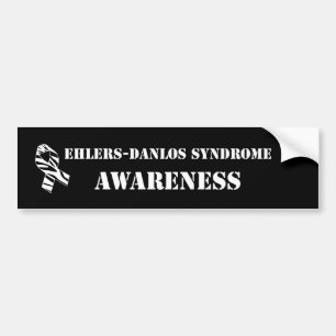 EDS Awareness Zebra Ribbon Black Bumperstickers