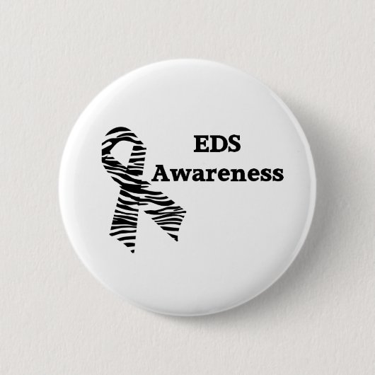 EDS Awareness Zebra Ribbon Button (Voorkant)