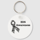 EDS Awareness Zebra Ribbon White Sleutelhanger (Voorkant)