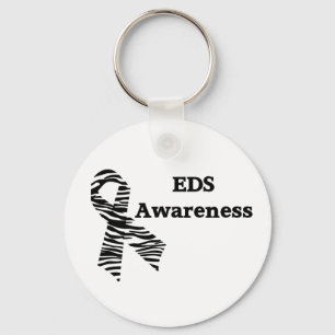 EDS Awareness Zebra Ribbon White Sleutelhanger
