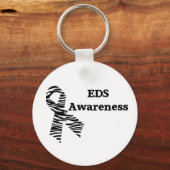 EDS Awareness Zebra Ribbon White Sleutelhanger (Voorkant)