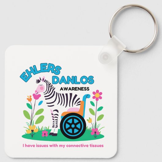 EDS Awareness Zebra Sleutelhanger (Achterkant)