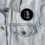 EDS Awareness Zebra Stripe Ribbon Button (In situ)