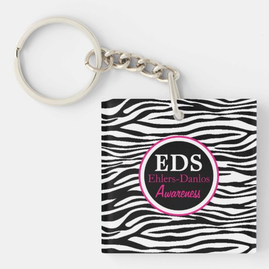 EDS Awareness Zebra Stripes AcrylSleutelhanger Sleutelhanger (voorkant)