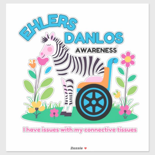EDS Awareness Zebra Vinyl Sticker (Vel)