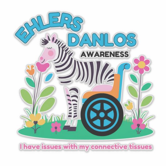 EDS Awareness Zebra Vinyl Sticker (Voorkant)