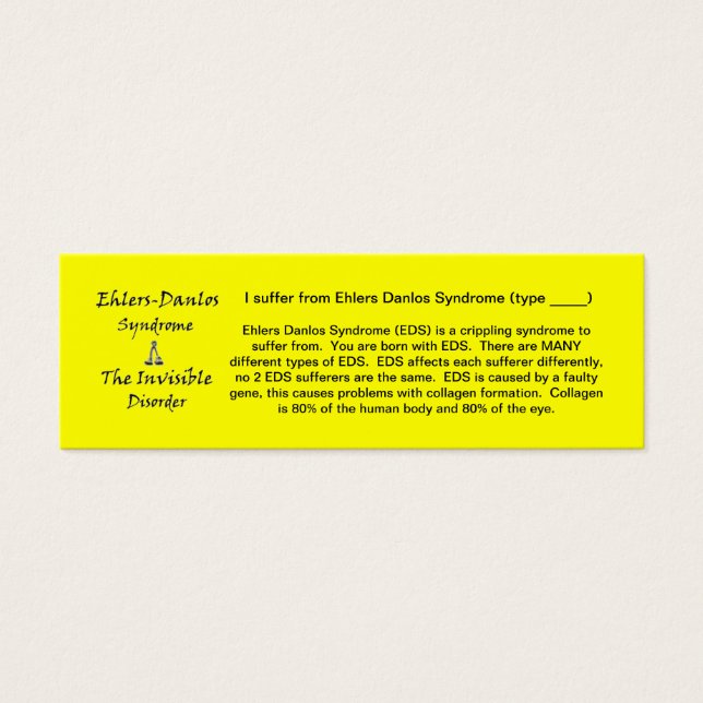 EDS-bewustzijn - Skinny Mini Visitekaartjes (Voorkant)