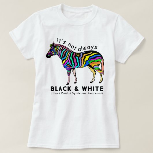 EDS-bewustzijn Zebra-danlossyndroom T-shirt (Design voorkant)
