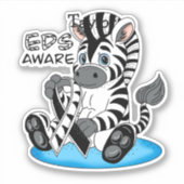 EDS-bewustzijn Zebra-lint Sticker (Voorkant)