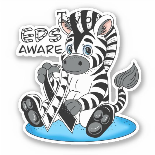 EDS-bewustzijn Zebra-lint Sticker (Voorkant)