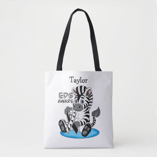EDS-bewustzijn Zebra-lint Tote Bag (Voorkant)