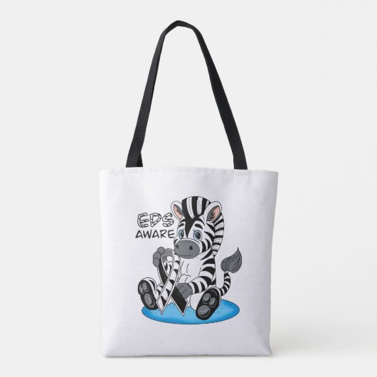 EDS-bewustzijn Zebra-lint Tote Bag (Achterkant)