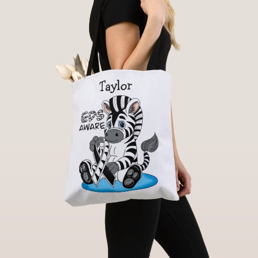 EDS-bewustzijn Zebra-lint Tote Bag (Dichtbij)