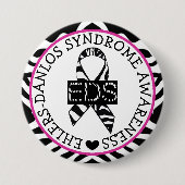 EDS Ehlers-Danlos Syndrome Awareness Pink Button (Voorkant)