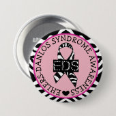 EDS Ehlers-Danlos Syndrome Awareness Pink Button (Voorkant /achterkant)