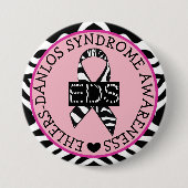 EDS Ehlers-Danlos Syndrome Awareness Pink Button (Voorkant)