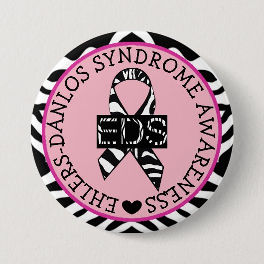 EDS Ehlers-Danlos Syndrome Awareness Pink Button (Voorkant)