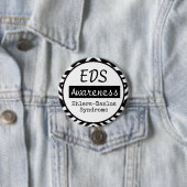 EDS Ehlers-Danlos Syndrome Awareness Zebra Button (In situ)