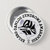 EDS Ehlers-Danlos Syndrome Awareness zebra Button (Voorkant /achterkant)