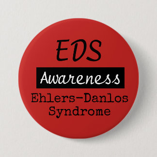 EDS Ehlers-Danlos Syndrome Awareness Zebra Button