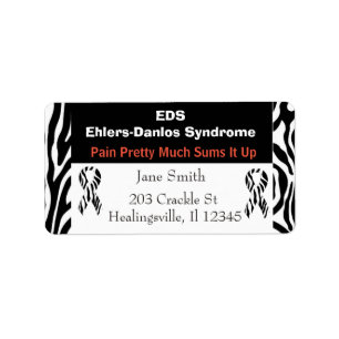 EDS Ehlers-Danlos Syndroom Adreslabel Etiket