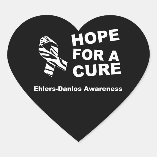 EDS Hoop op een Cure Zebra Ribbon Heart Sticker (Voorkant)