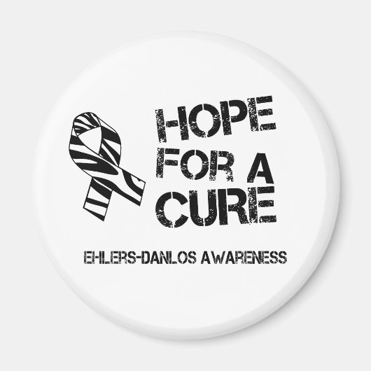 EDS Hoop op een Cure Zebra Stripe Ribbon Magnet (Voorkant)