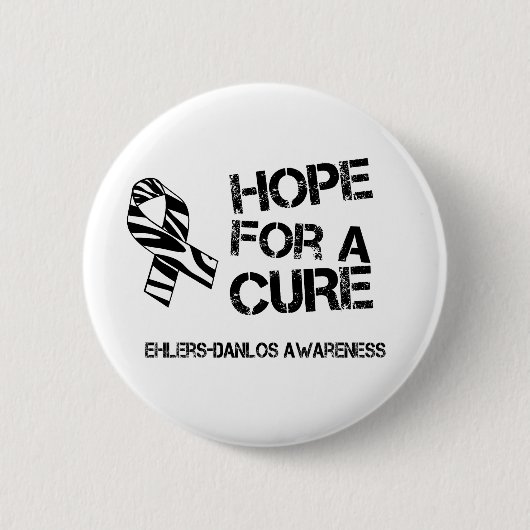 EDS Hope for a Cure Zebra Stripe Ribbon Button (Voorkant)