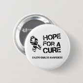 EDS Hope for a Cure Zebra Stripe Ribbon Button (Voorkant /achterkant)