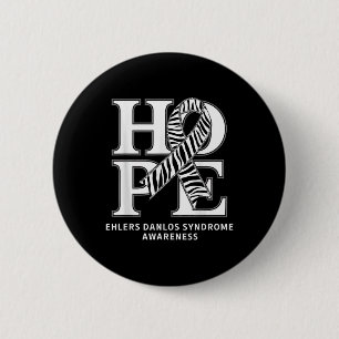 EDS Hope Zebra Ribbon Ehlers Danlos Syndrome Aware Ronde Button 5,7 Cm